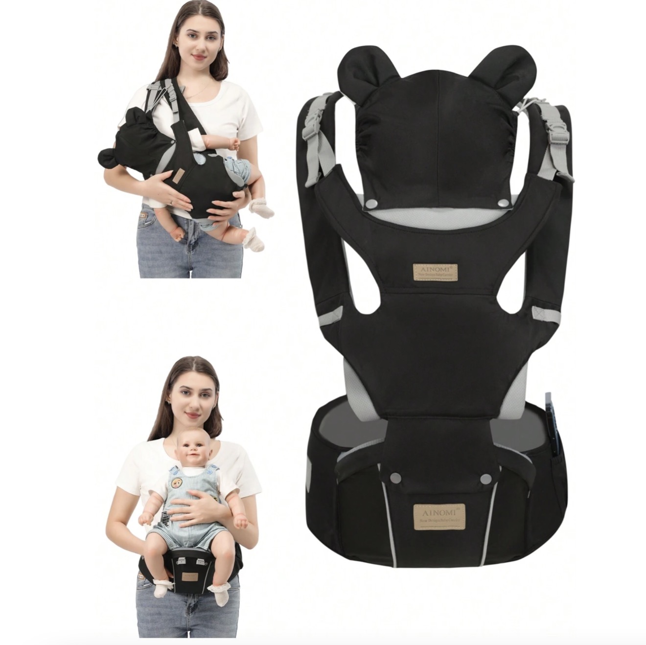 Ergonomic Baby Carrier Newborn To Toddler - حمالة أطفال، حمالة أطفال 6 في
