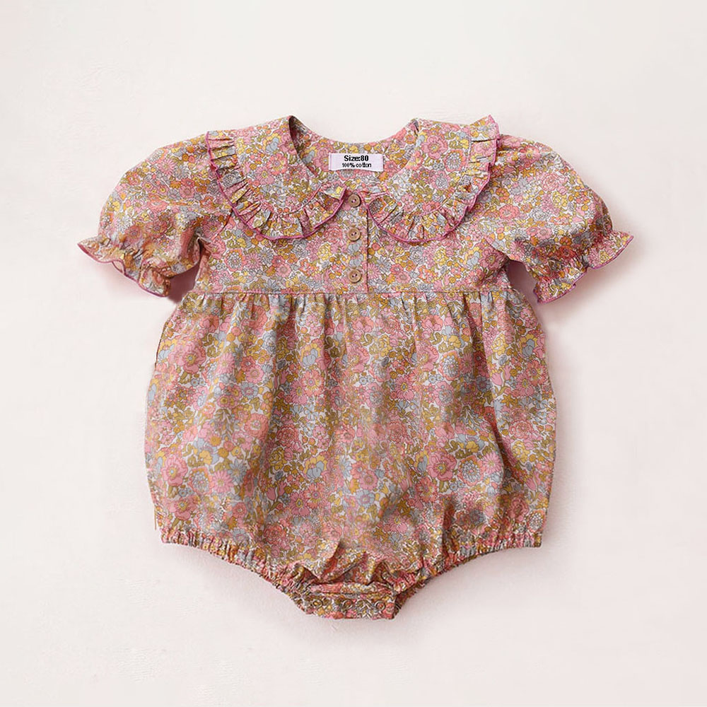 Newborn Baby Girl Romper Floral - ملابس صيفية للأطفال حديثي الولادة، رومبير