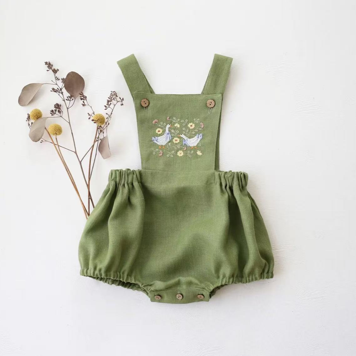 Baby Summer Linen Sleeveless Jumpsuit - ملابس أطفال صيفية جديدة 2026 بتصميم