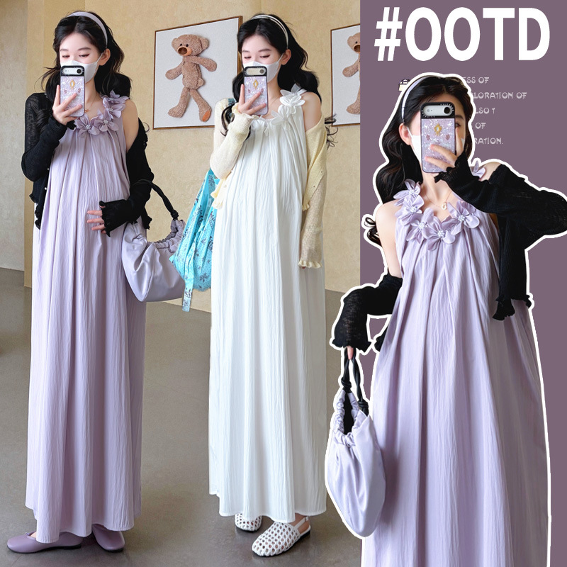 Maternity Wear - بدلة حمل صيفية 2026 مع زخارف