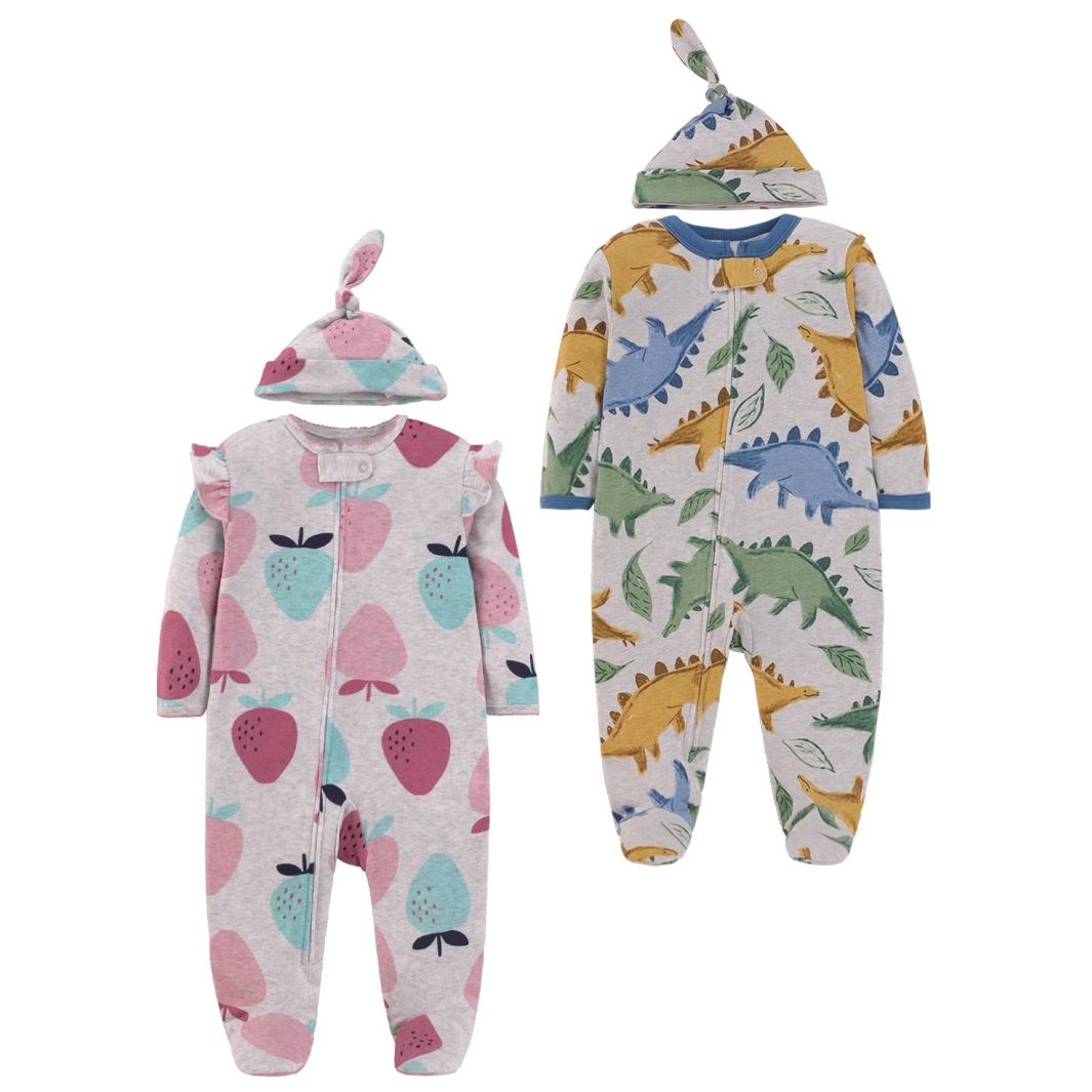 Cotton Baby Onesies Zipper - أفرول أطفال حديثي الولادة من القطن
