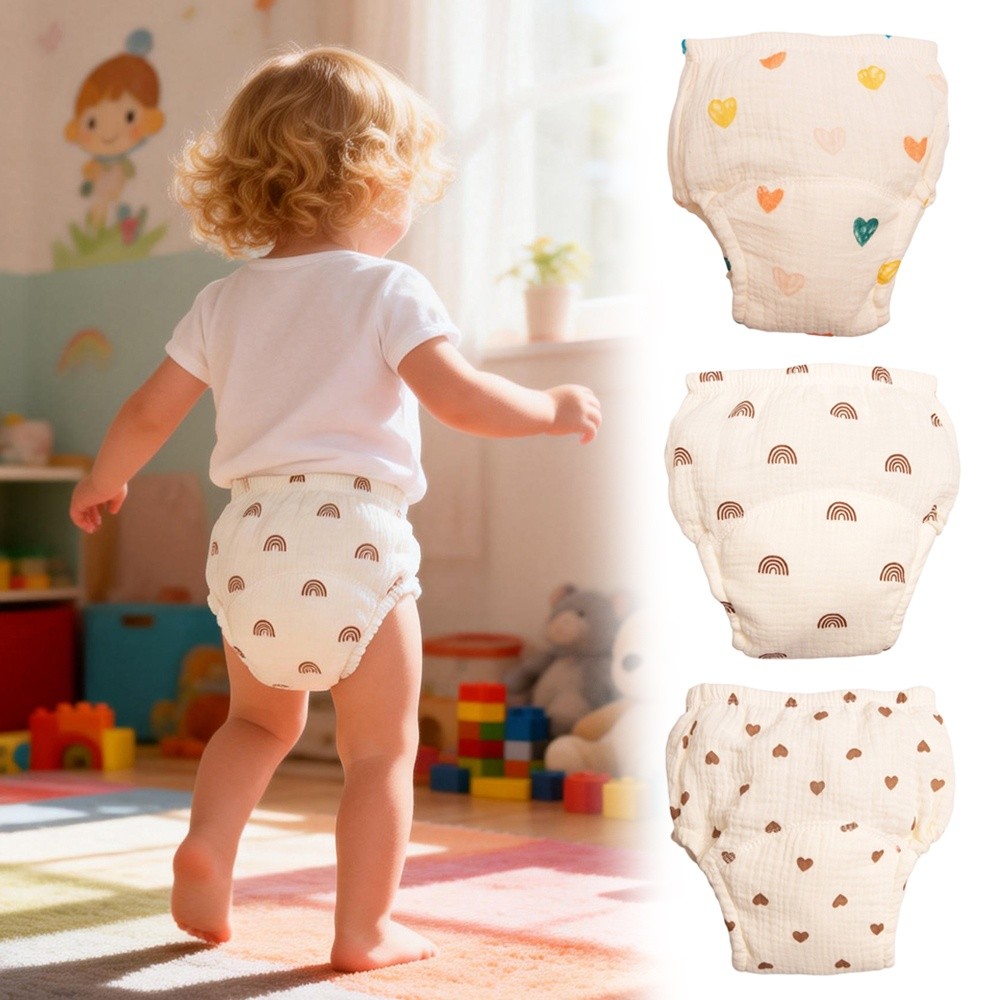 Toddler Training Pants Leak Proof - سراويل تدريب للأطفال من القطن الشاش،