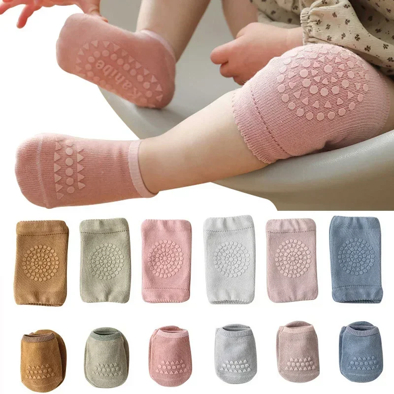 Unisex Baby Socks Non Slip - مجموعة جوارب وواقيات الركبة للرضع -