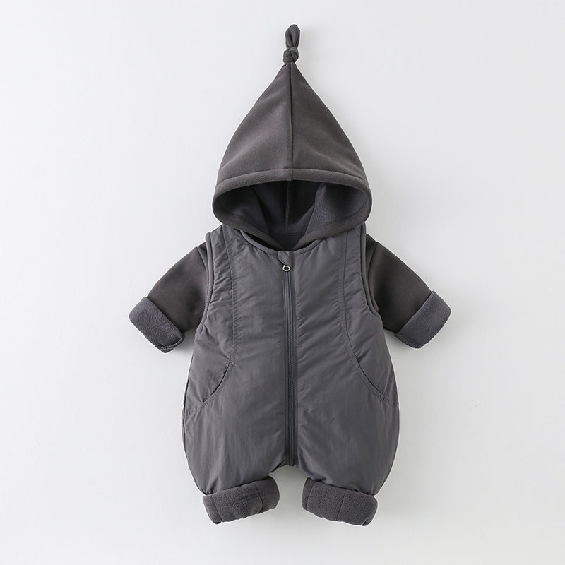 Cotton Baby Onesies Zipper - الشتاء سميكة القطن الطفل رومبير للجنسين