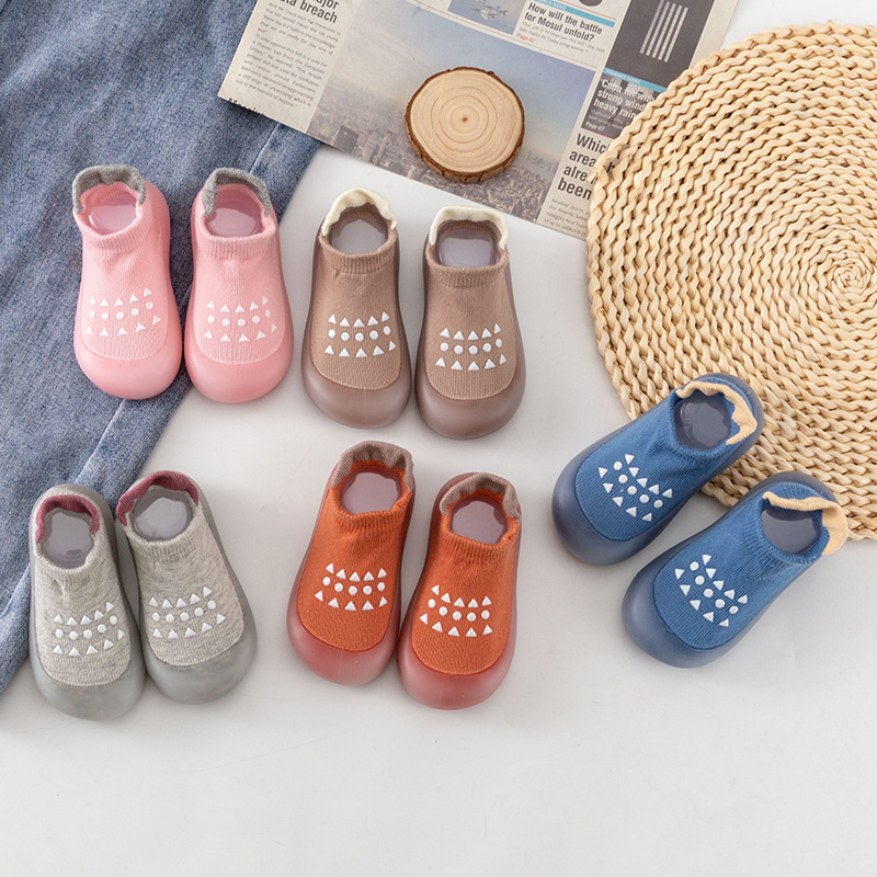 Unisex Baby Socks Non Slip - أحذية أرضية للأطفال باللونين الأزرق والوردي،