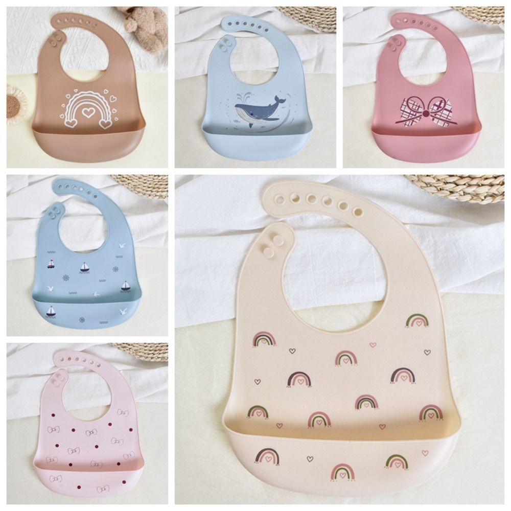 Waterproof Baby Bibs Silicone - مرايل أطفال من السيليكون الناعم مقاومة