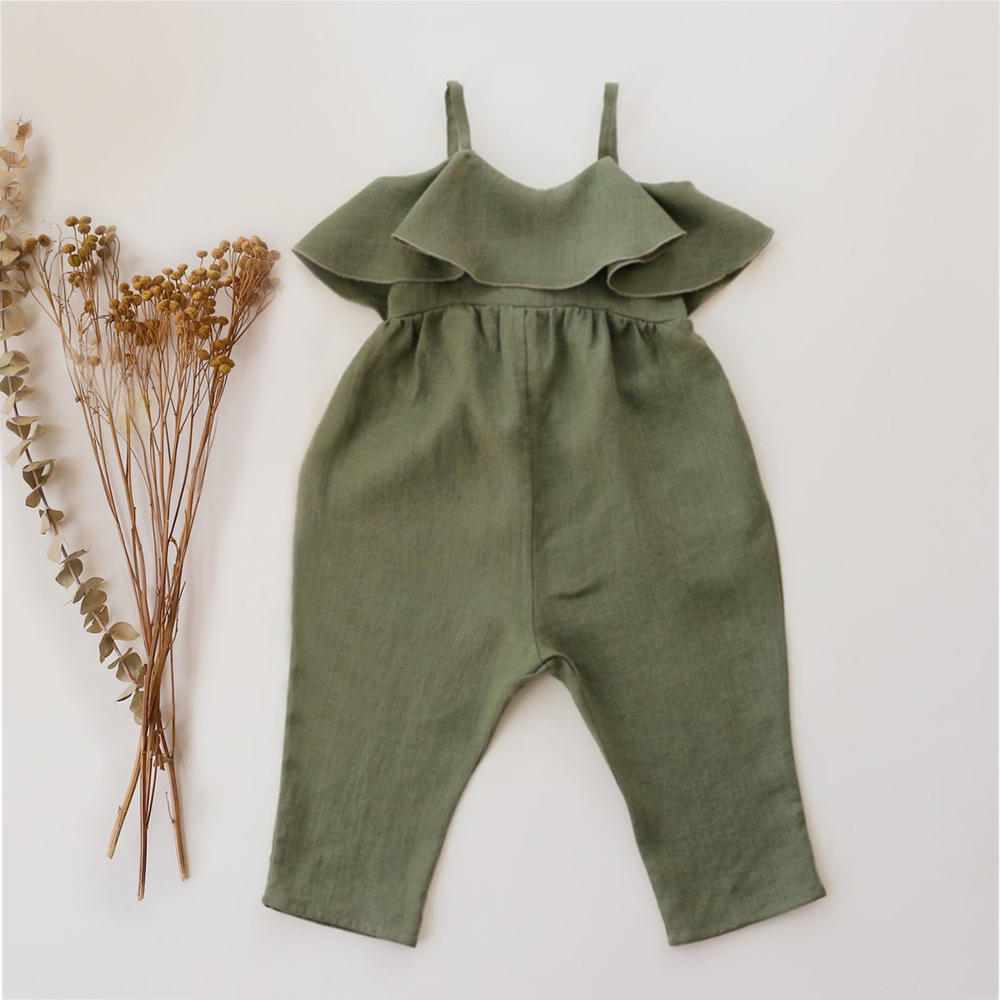 Baby Summer Linen Sleeveless Jumpsuit - ملابس صيفية للأطفال الرضع ملابس فضفاضة
