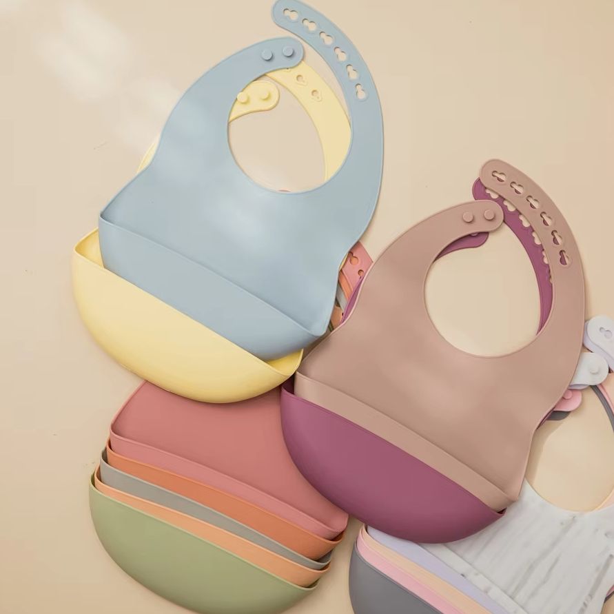 Waterproof Baby Bibs Silicone - مرايل أطفال للطعام مصنوعة من السيليكون