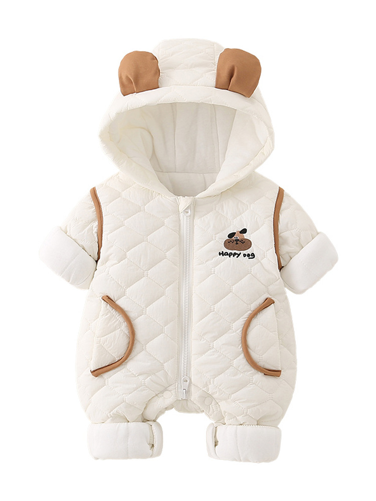 Cotton Baby Onesies Zipper - ملابس أطفال قطنية دافئة مع غطاء