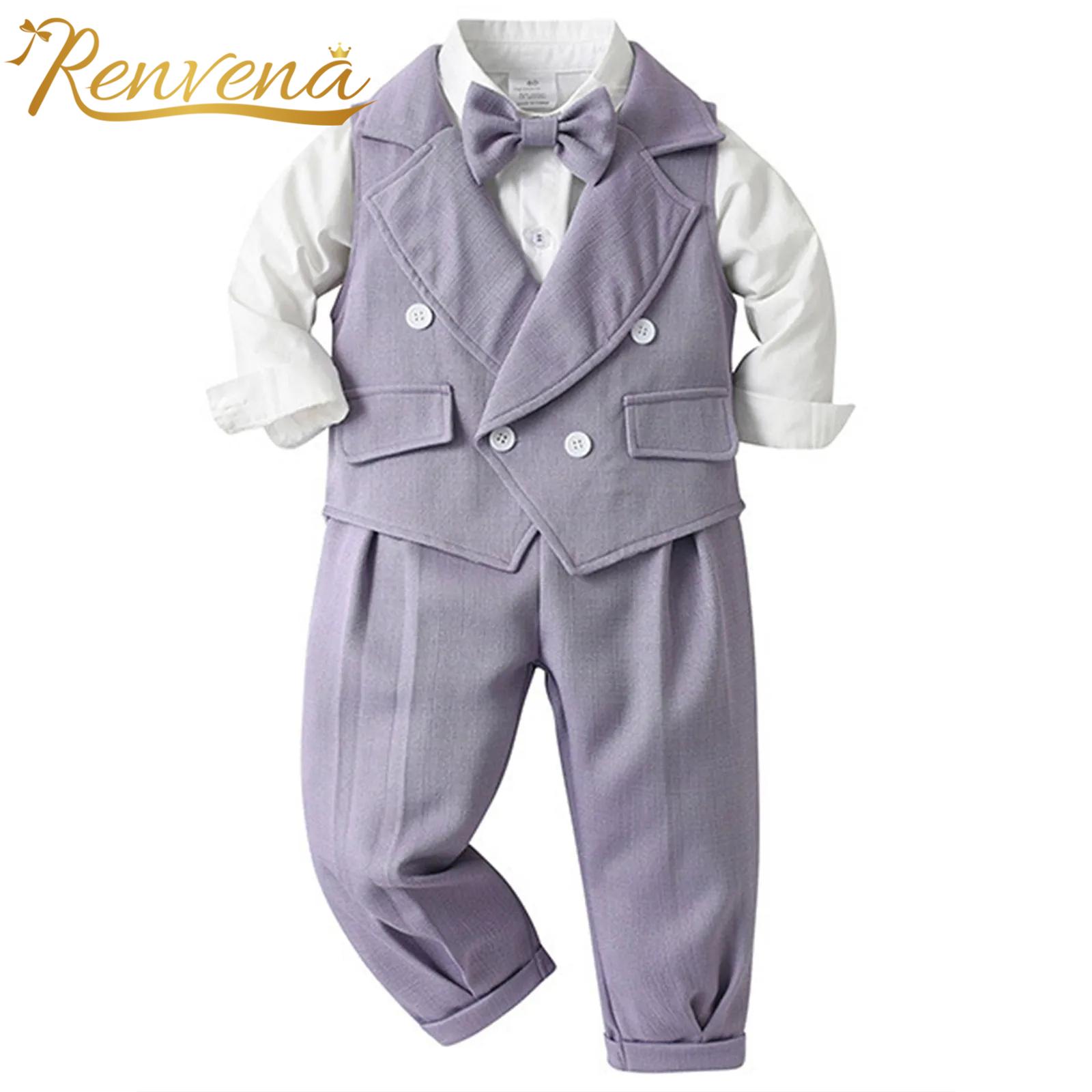 Baby Boy Suit Set Baptism - بدلة رجل شهم للأطفال الأولاد زي