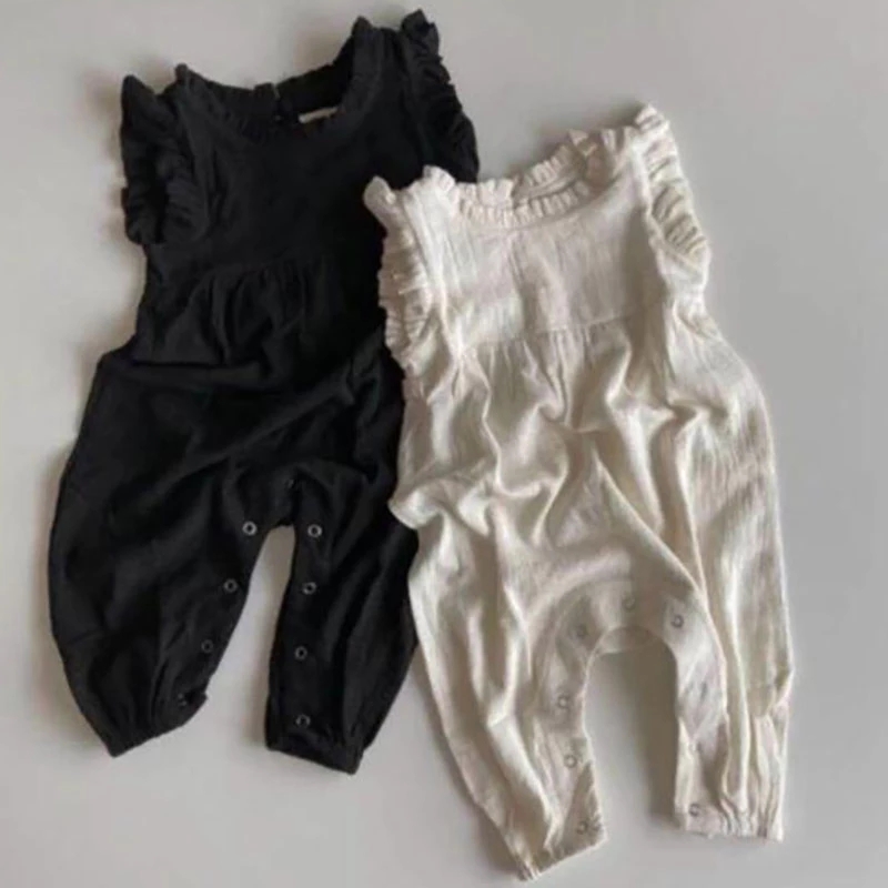 Baby Summer Linen Sleeveless Jumpsuit - MILANCEL الصيف الطفل السروال القصير بلا