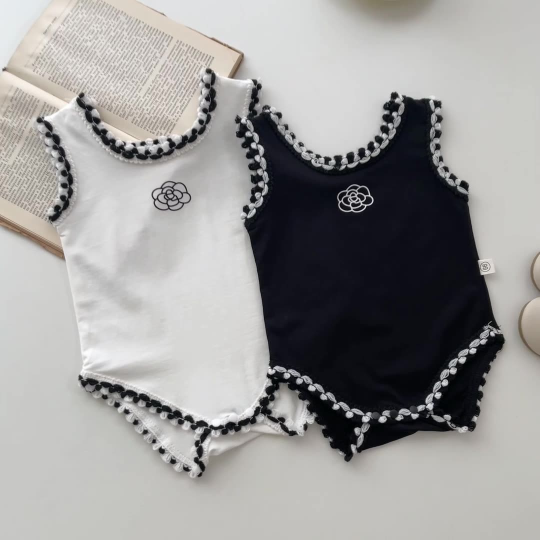Baby Summer Linen Sleeveless Jumpsuit - الرضع طفلة الصبي القطن الكتان رومبير