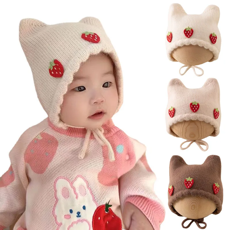 Infant Beanie Hat With Ears - جديد الخريف الشتاء طفلة قبعة لطيف