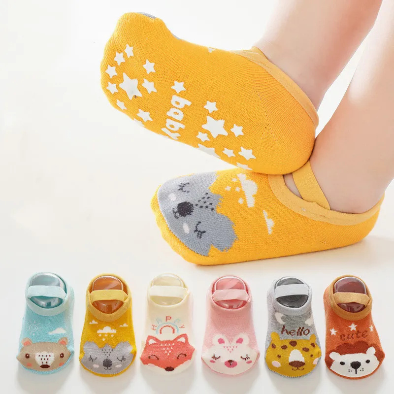 Unisex Baby Socks Non Slip - 0-3Years الوليد الطفل بنات بنين الجوارب