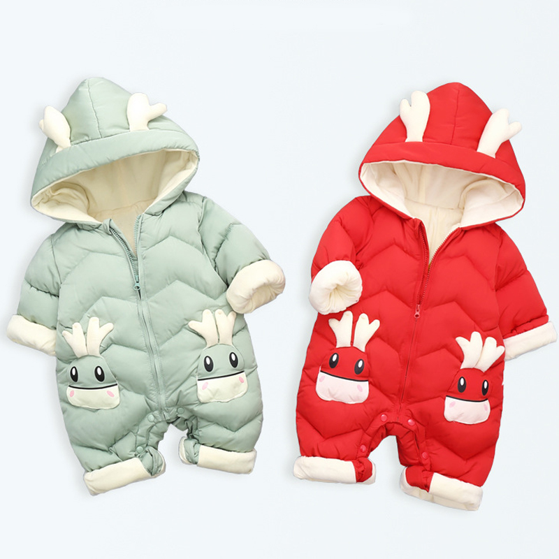 Cotton Baby Onesies Zipper - 1-3Y الرضع سميكة المخملية السروال القصير