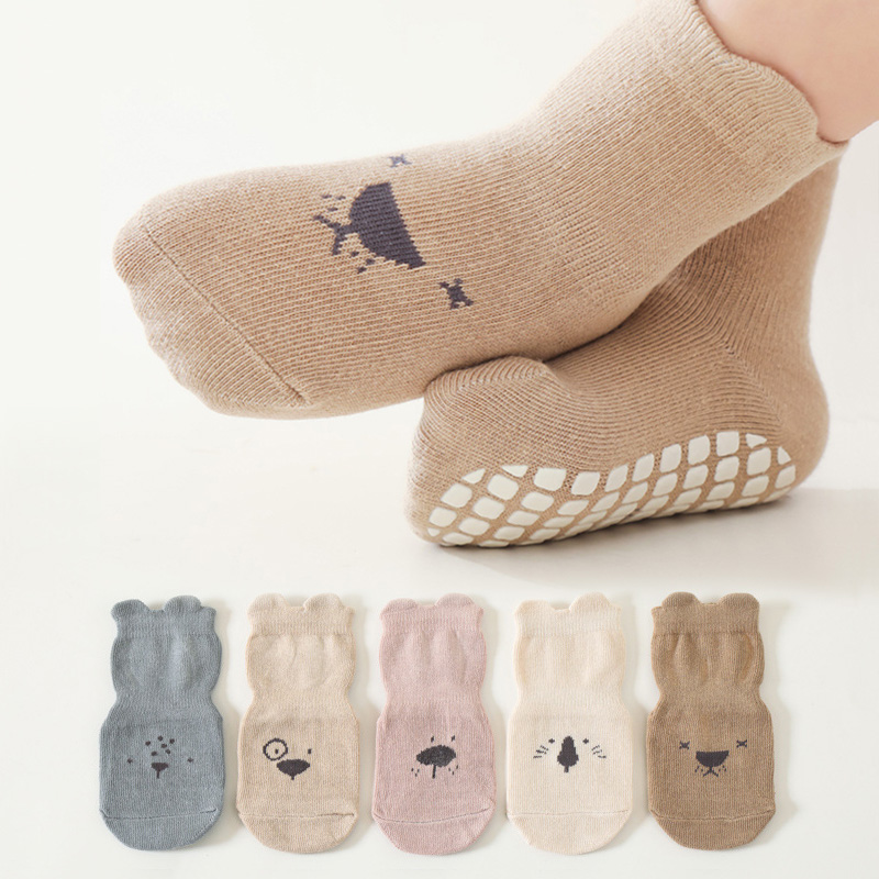 Unisex Baby Socks Non Slip - 3/5 أزواج من الجوارب الأرضية غير
