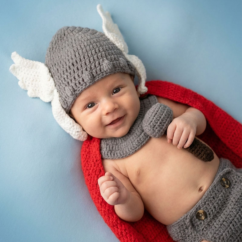 Infant Photography Props Outfit - ملابس تصوير للمواليد الجدد، زي ثور