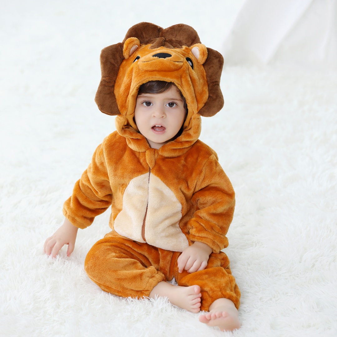 الوليد الطفل لطيف الأسد الحيوا - مراجعة Cotton Baby Onesies Zipper وسعره