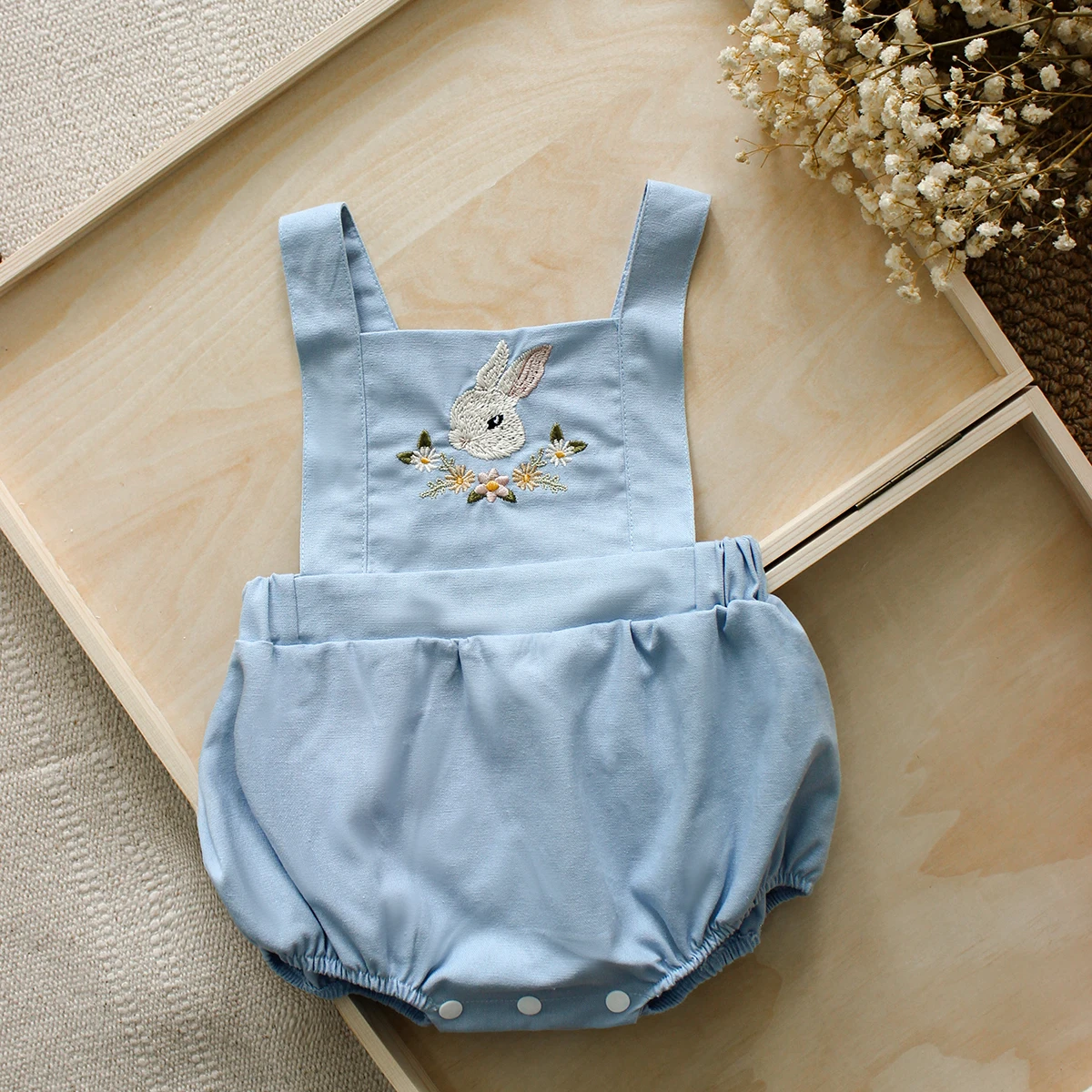 رومبير صيفي للأطفال حديثي الول - مراجعة Baby Summer Linen Sleeveless Jumpsuit وسعره