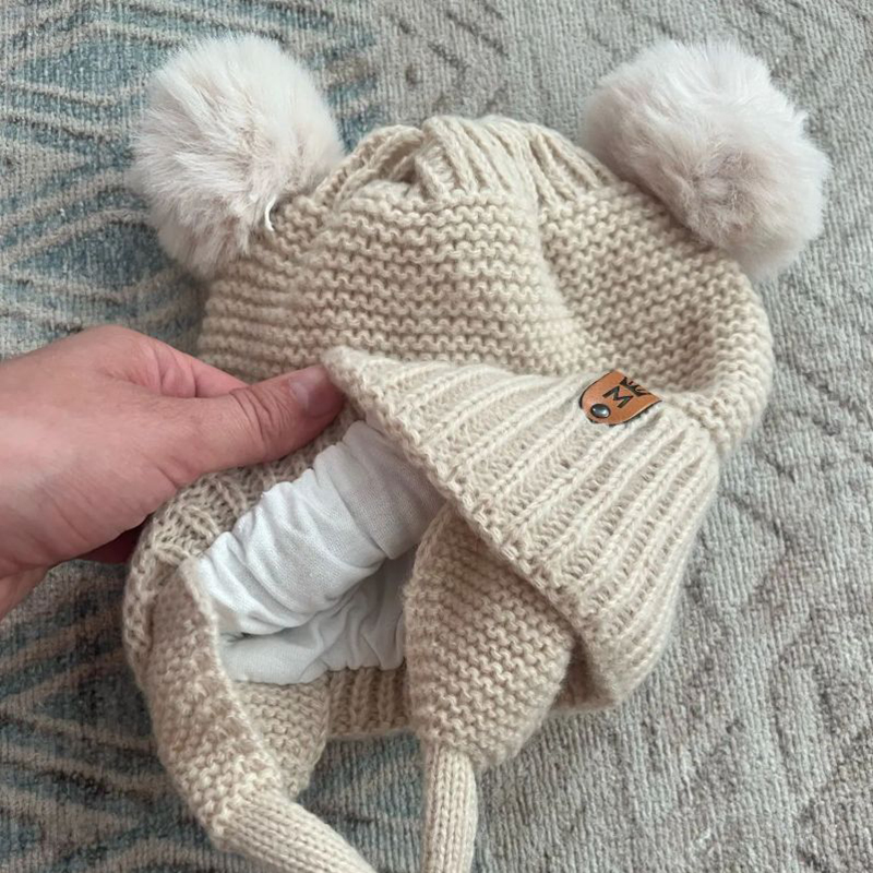 الطفل قبعة صوف لطيف الفراء الك - مراجعة Infant Beanie Hat With Ears وسعره
