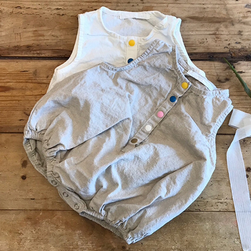 رومبير قطن وكتان بدون أكمام لل - مراجعة Baby Summer Linen Sleeveless Jumpsuit وسعره