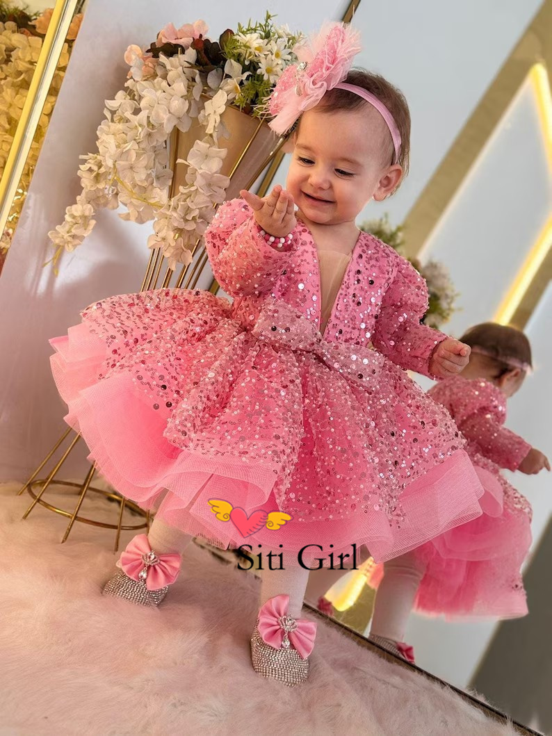 فستان الأميرة الوردي للأطفال ف - مراجعة Toddler Girl Tulle Party Dress وسعره