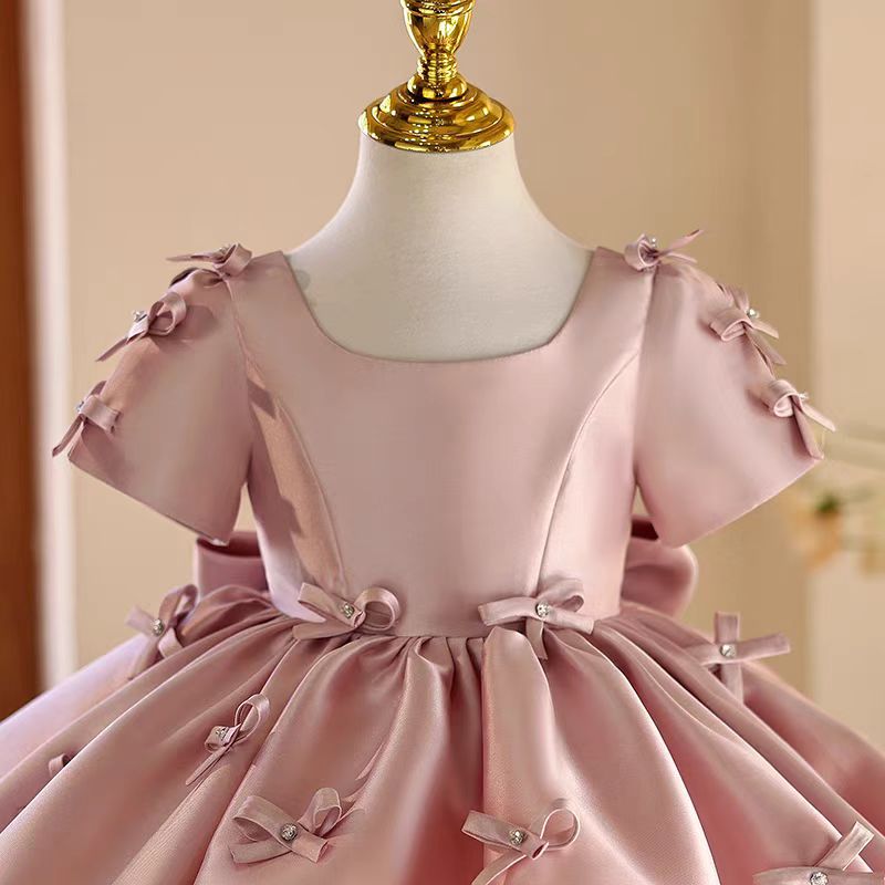 فستان فتاة الزهور الوردي J720  - مراجعة Toddler Girl Tulle Party Dress وسعره