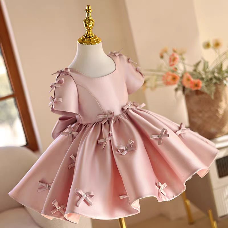 فستان فتاة الزهور الوردي J720  - مراجعة Toddler Girl Tulle Party Dress وسعره