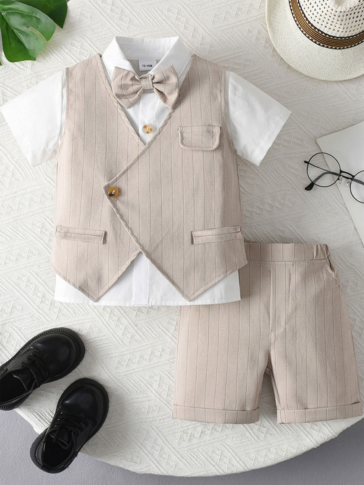 طفل الفتيان الملابس السادة الب - مراجعة Baby Boy Suit Set Baptism وسعره