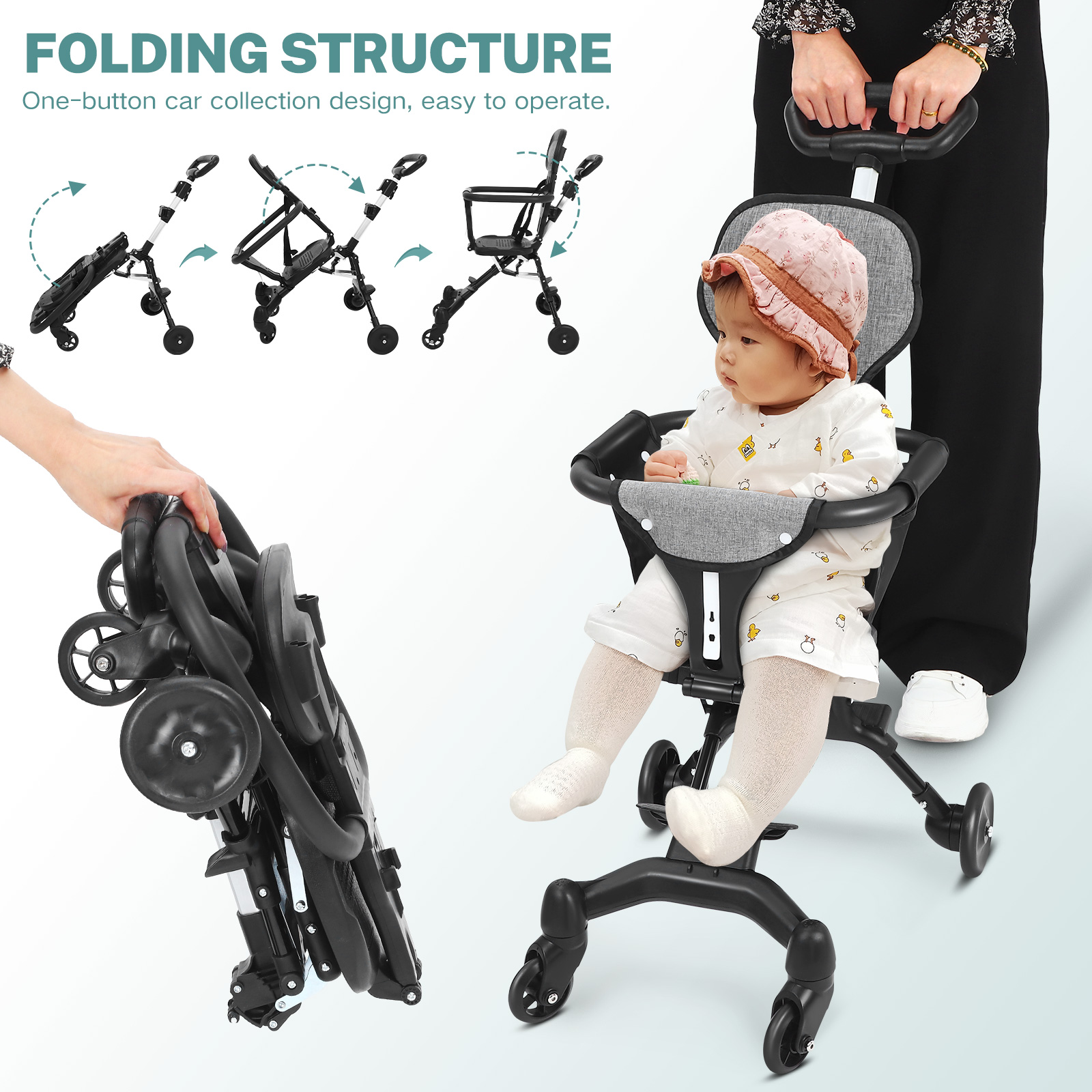 مقعد صغير الحجم وخفيف الوزن وق - مراجعة Lightweight Foldable Baby Stroller Compact وسعره