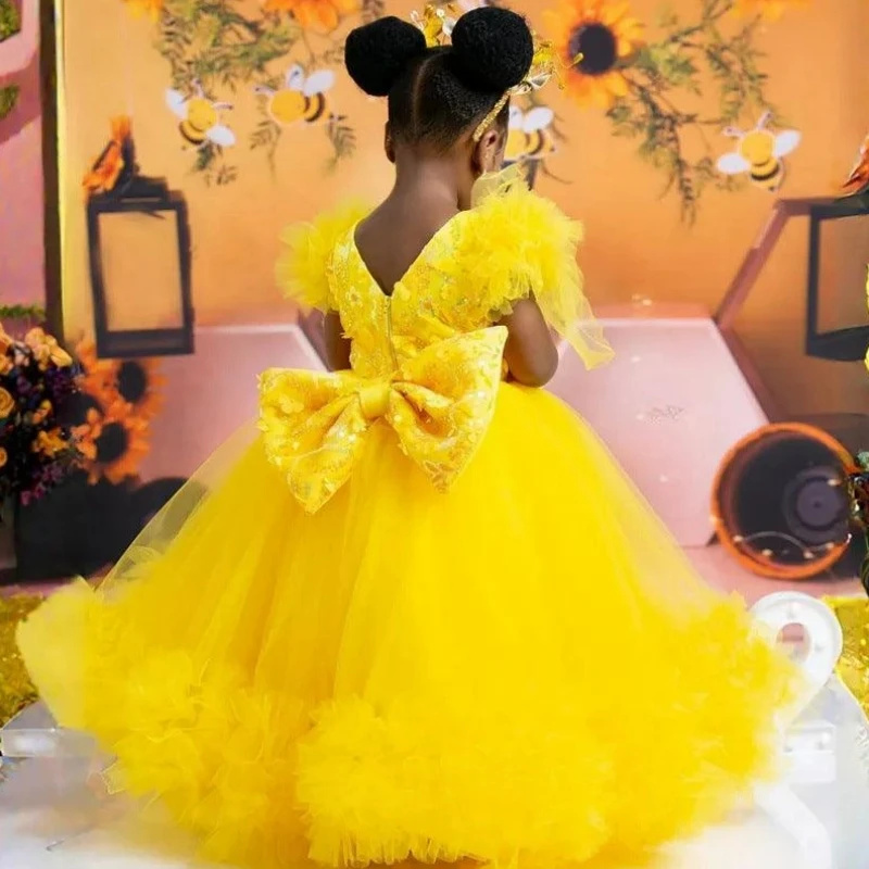 فساتين فتاة الزهور الوردية الم - مراجعة Toddler Girl Tulle Party Dress وسعره