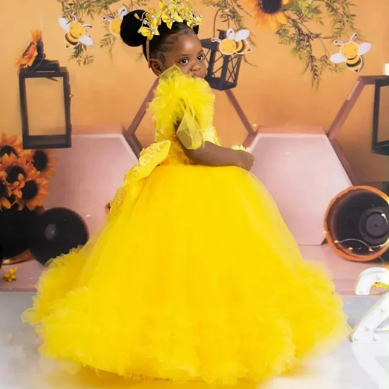 فساتين فتاة الزهور الوردية الم - مراجعة Toddler Girl Tulle Party Dress وسعره