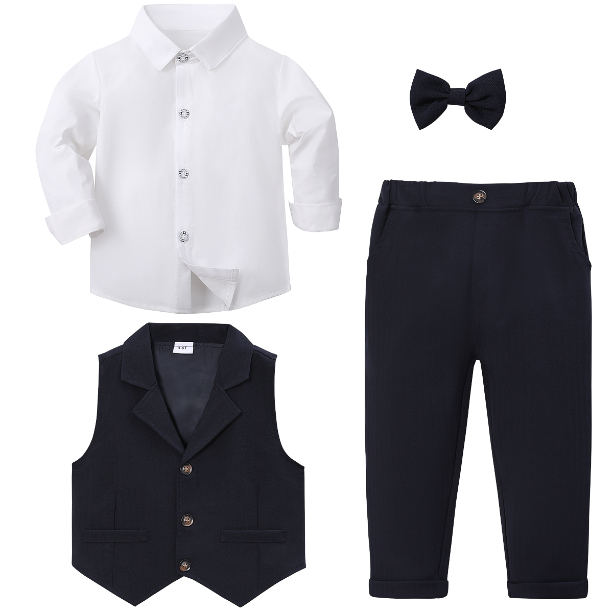 بدلة طفل صغير طفل الفتيان عيد  - مراجعة Baby Boy Suit Set Baptism وسعره