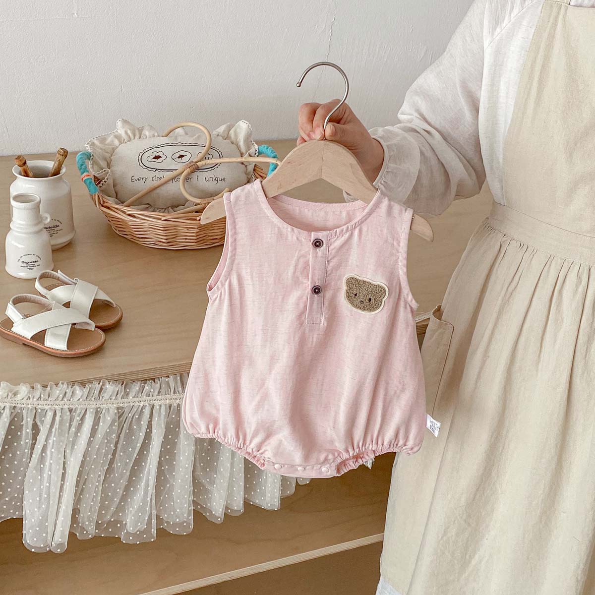 بدلة صيفية رقيقة بدون أكمام لل - مراجعة Baby Summer Linen Sleeveless Jumpsuit وسعره