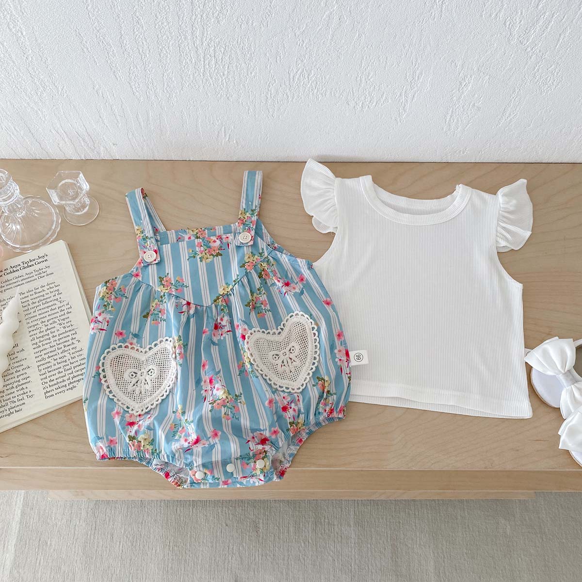 بدلة أطفال بناتي بأكمام مرفرفة - مراجعة Newborn Baby Girl Romper Floral وسعره