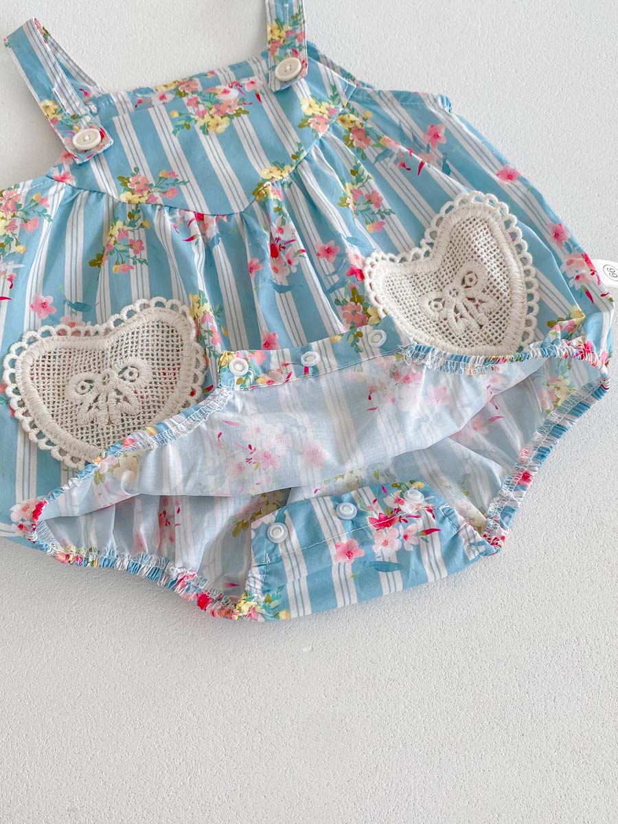 بدلة أطفال بناتي بأكمام مرفرفة - مراجعة Newborn Baby Girl Romper Floral وسعره