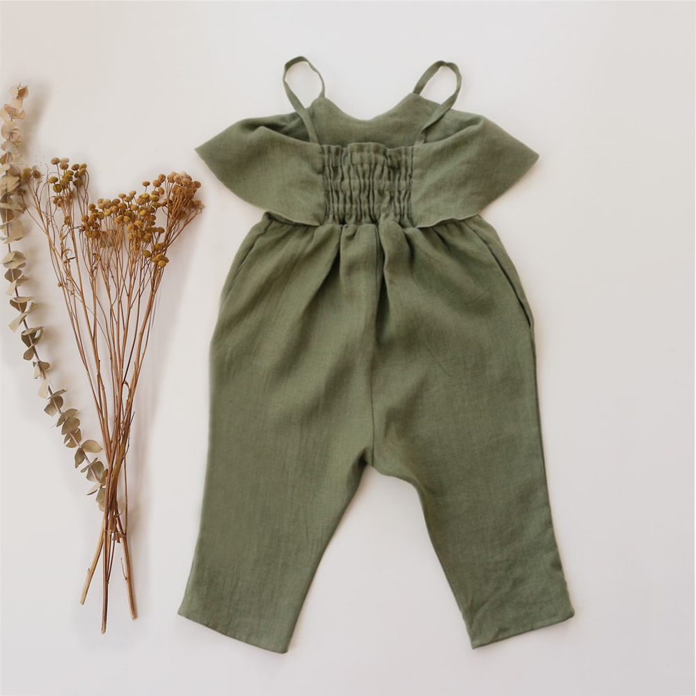 ملابس صيفية للأطفال الرضع ملاب - مراجعة Baby Summer Linen Sleeveless Jumpsuit وسعره