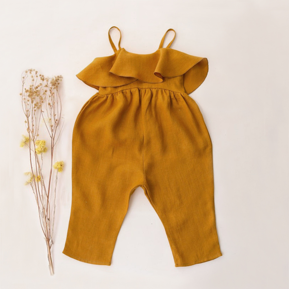 ملابس صيفية للأطفال الرضع ملاب - مراجعة Baby Summer Linen Sleeveless Jumpsuit وسعره