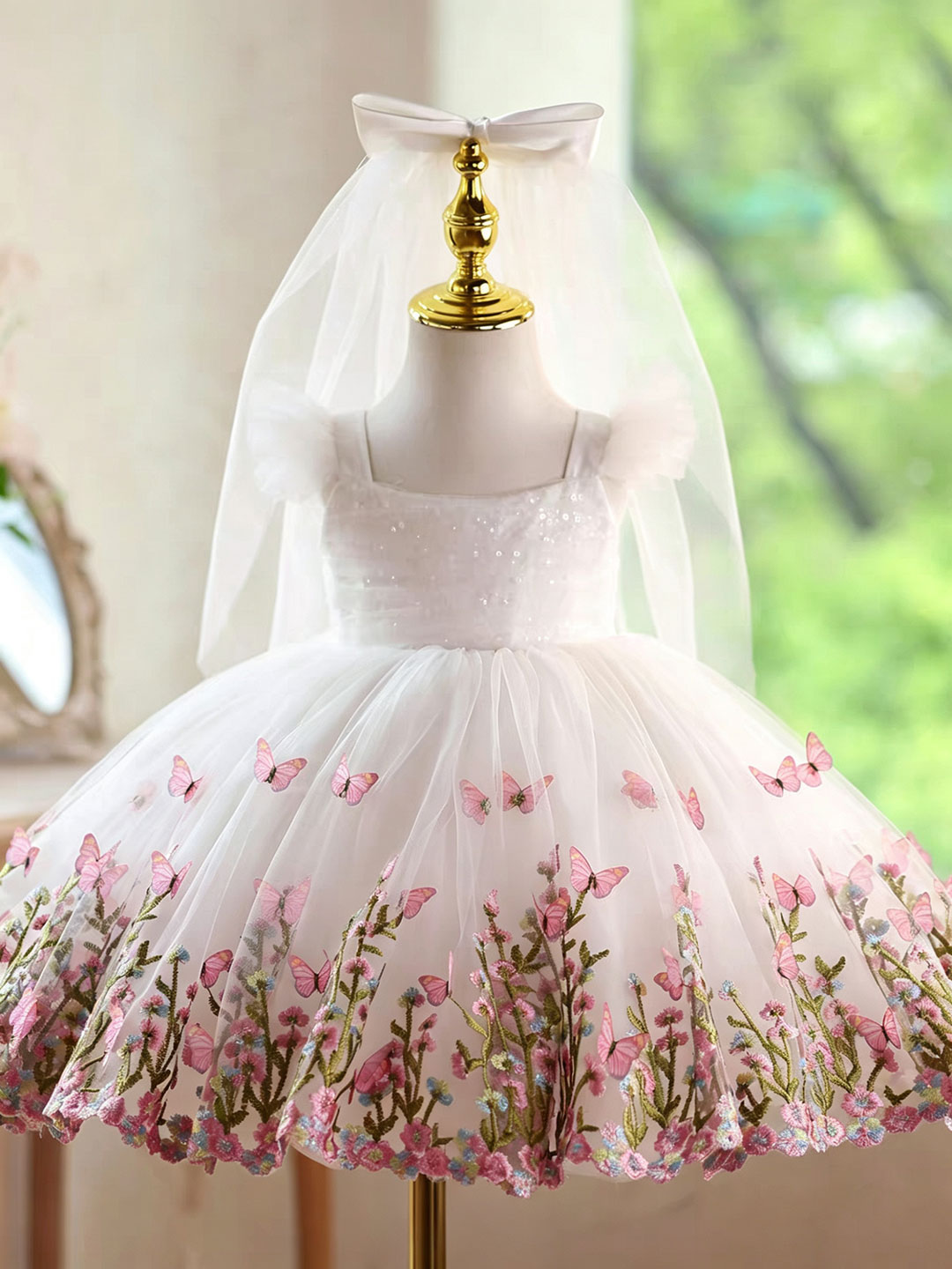 فستان فتاة الزهور الأبيض من Ji - مراجعة Toddler Girl Tulle Party Dress وسعره