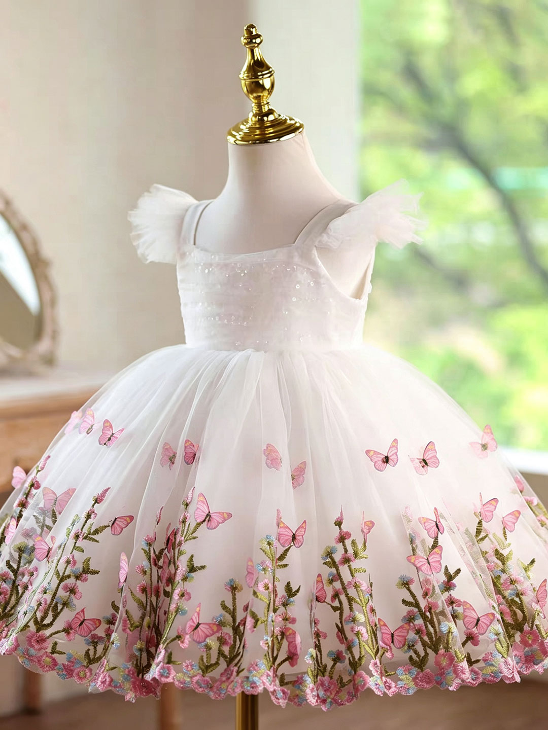 فستان فتاة الزهور الأبيض من Ji - مراجعة Toddler Girl Tulle Party Dress وسعره
