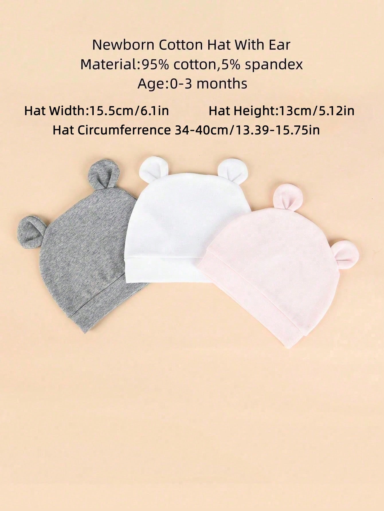 مجموعة من 3 قطع قبعات أطفال حد - مراجعة Infant Beanie Hat With Ears وسعره