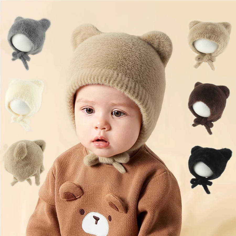 لطيف الكرتون الطفل محبوك قبعة  - مراجعة Infant Beanie Hat With Ears وسعره