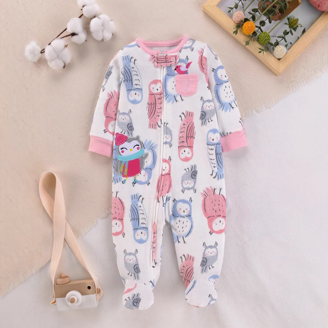 أفرول نوم للأطفال حديثي الولاد - مراجعة Cotton Baby Onesies Zipper وسعره
