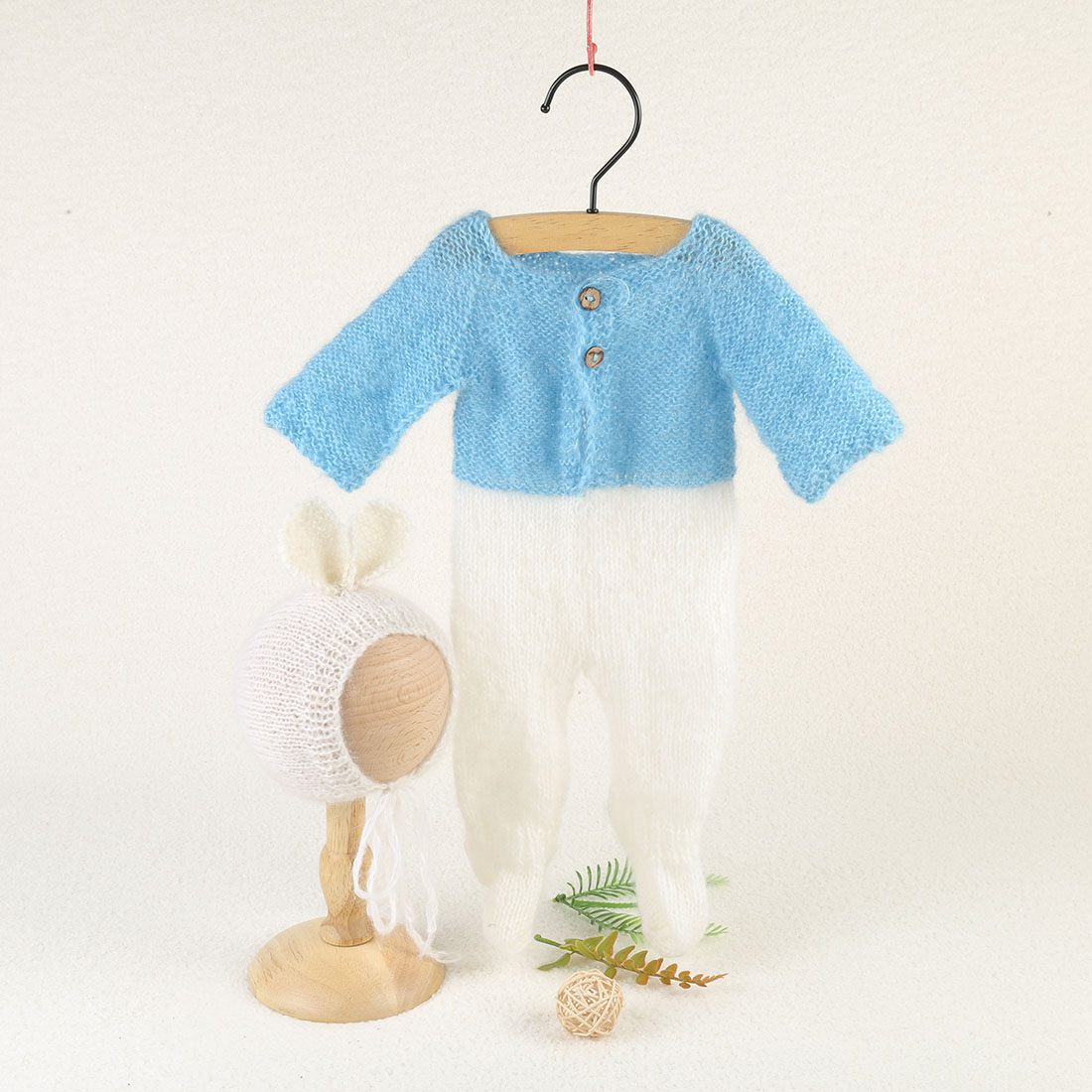 بدلة محبوكة على شكل دب تيدي نا - مراجعة Infant Photography Props Outfit وسعره