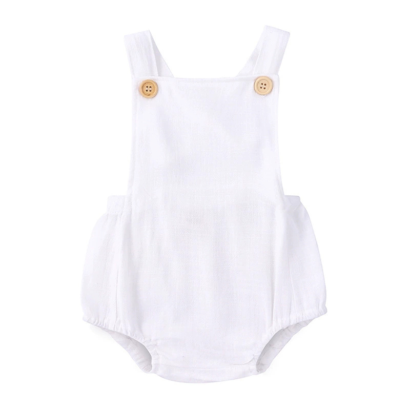 بدلة قفز صيفية لحديثي الولادة  - مراجعة Baby Summer Linen Sleeveless Jumpsuit وسعره