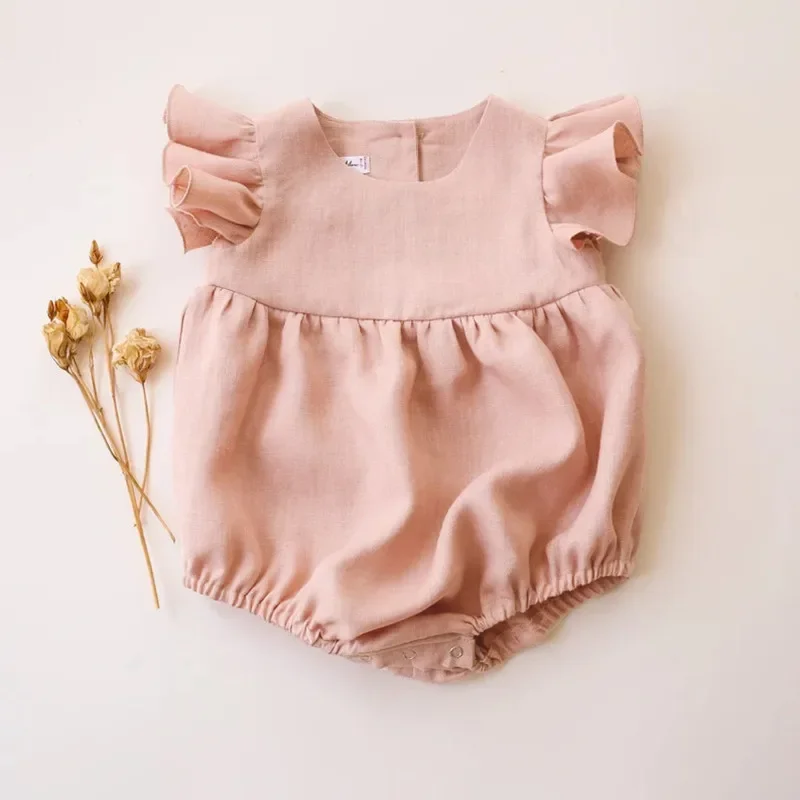 جمبسوت قطنية للأطفال حديثي الو - مراجعة Baby Summer Linen Sleeveless Jumpsuit وسعره