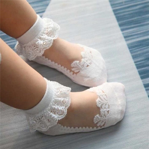 جوارب أطفال لطيفة من الدانتيل  - مراجعة Unisex Baby Socks Non Slip وسعره