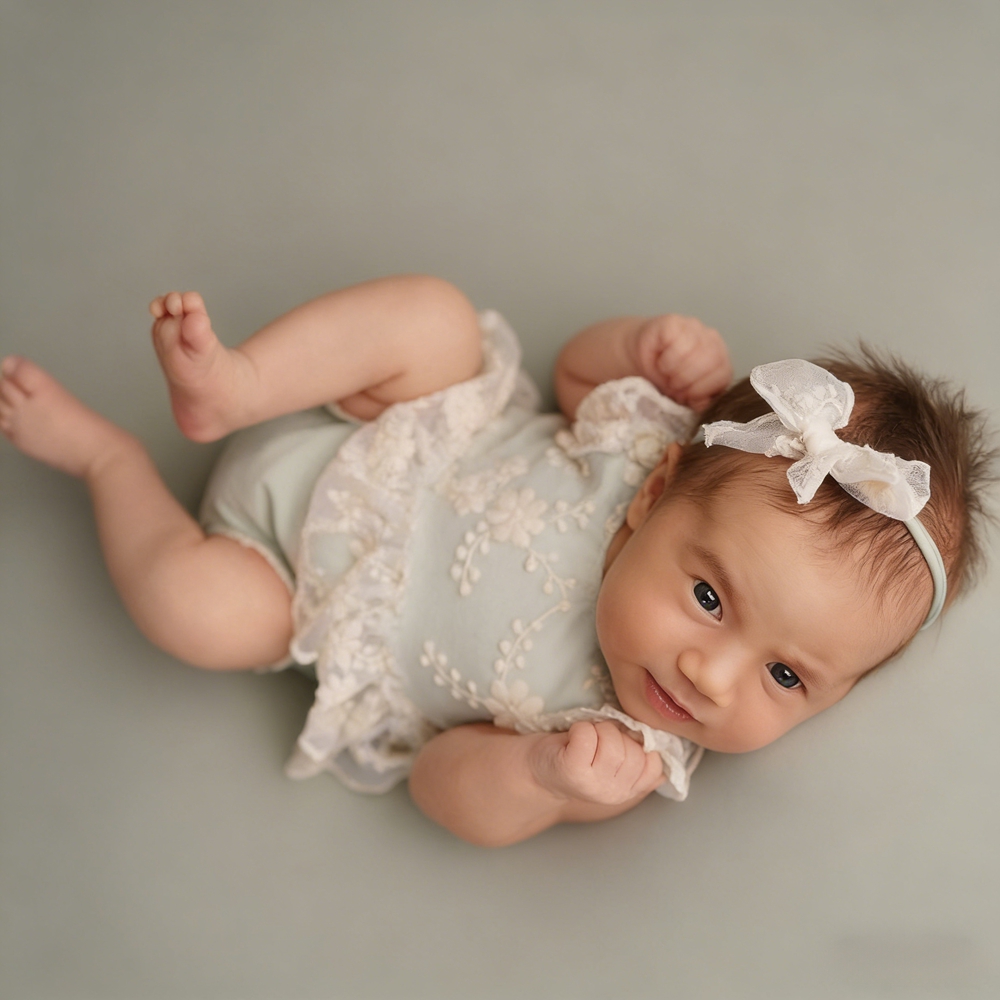 بدلة رومبر خضراء فاتحة مزينة ب - مراجعة Newborn Baby Girl Romper Floral وسعره
